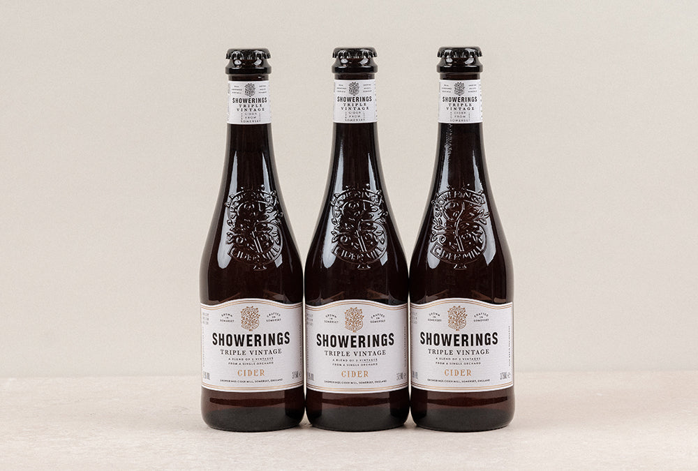 Three Bottles Of Showerings Triple Vintage Cider