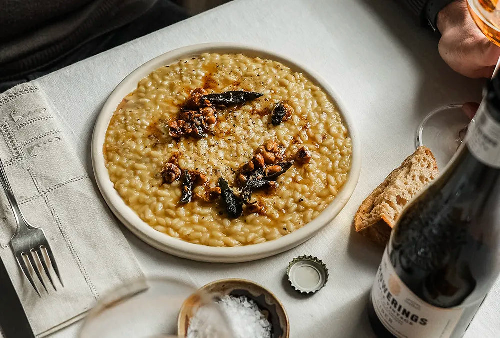 Squash risotto, sage, hazelnuts & brown butter